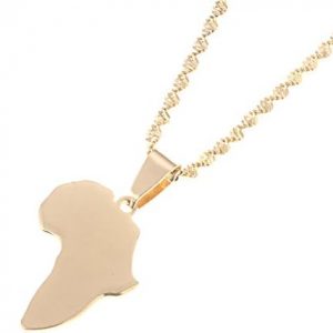 Stainless Steel African Map Pendant Necklace Jewel…