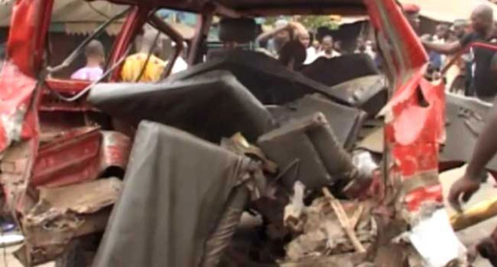 One useless as bus collides with truck on Benin-Ore expressway