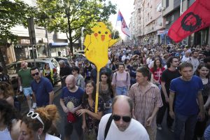 Hundreds rally in Serbia and accuse police of brutality at anti-government demonstrations