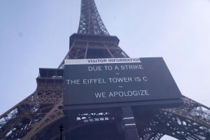 French union staff at Eiffel Tower, hundreds nationwide return to work