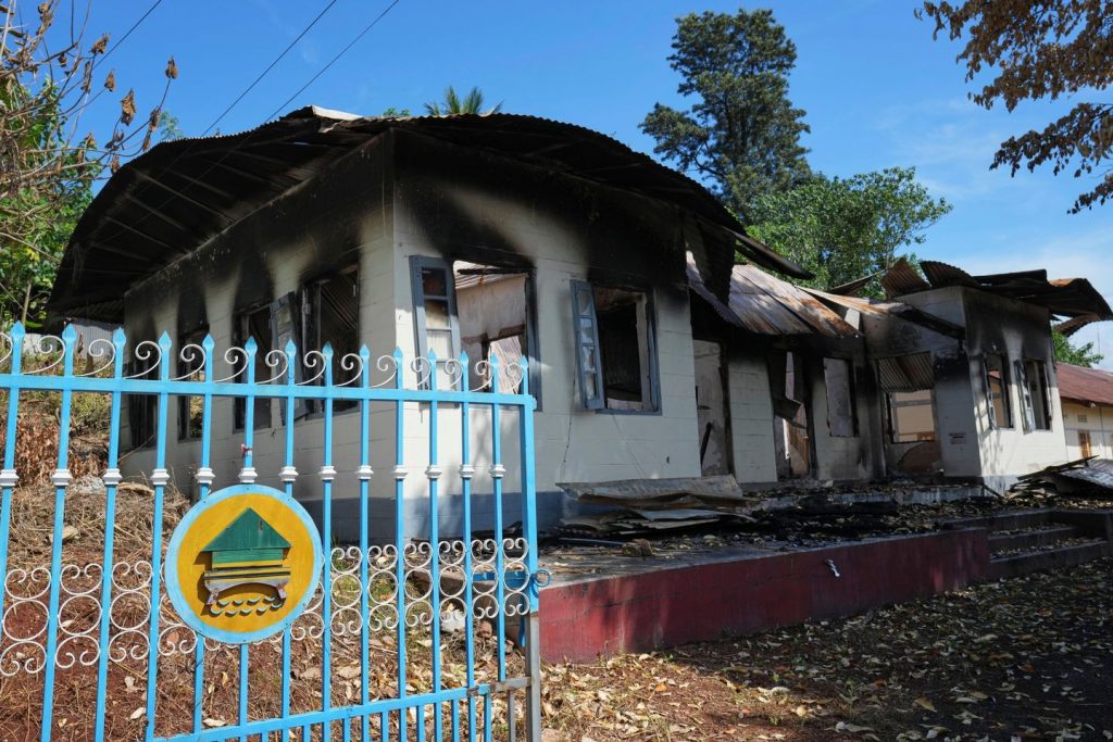 A Myanmar city lies in shambles as each side in civil conflict vie for management