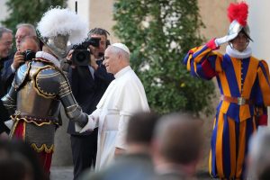 Pope lends star energy to Swiss Guards swearing-in ceremony as his military struggles to search out recruits