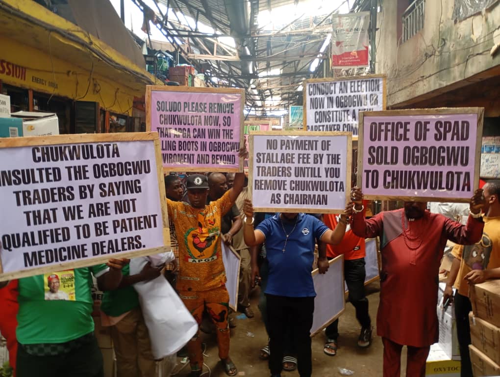 Pressure in Onitsha Drug Market as merchants protest, demand elimination of Caretaker chairman Pressure in Onitsha Drug Market as merchants protest, demand elimination of Caretaker chairman