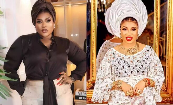 “Choose location, I’m going beat you want small pikin” –  Nkechi Blessing fires again at Lizzy Anjorin “Choose location, I’m going beat you want small pikin” –  Nkechi Blessing fires again at Lizzy Anjorin
